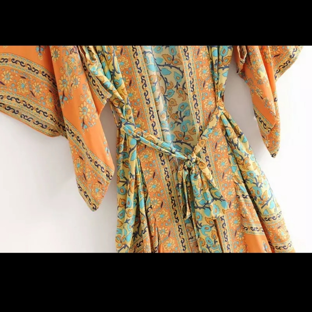 NEW VINTAGE BOHEMIAN ROBE KIMONO - Picture 6 of 15